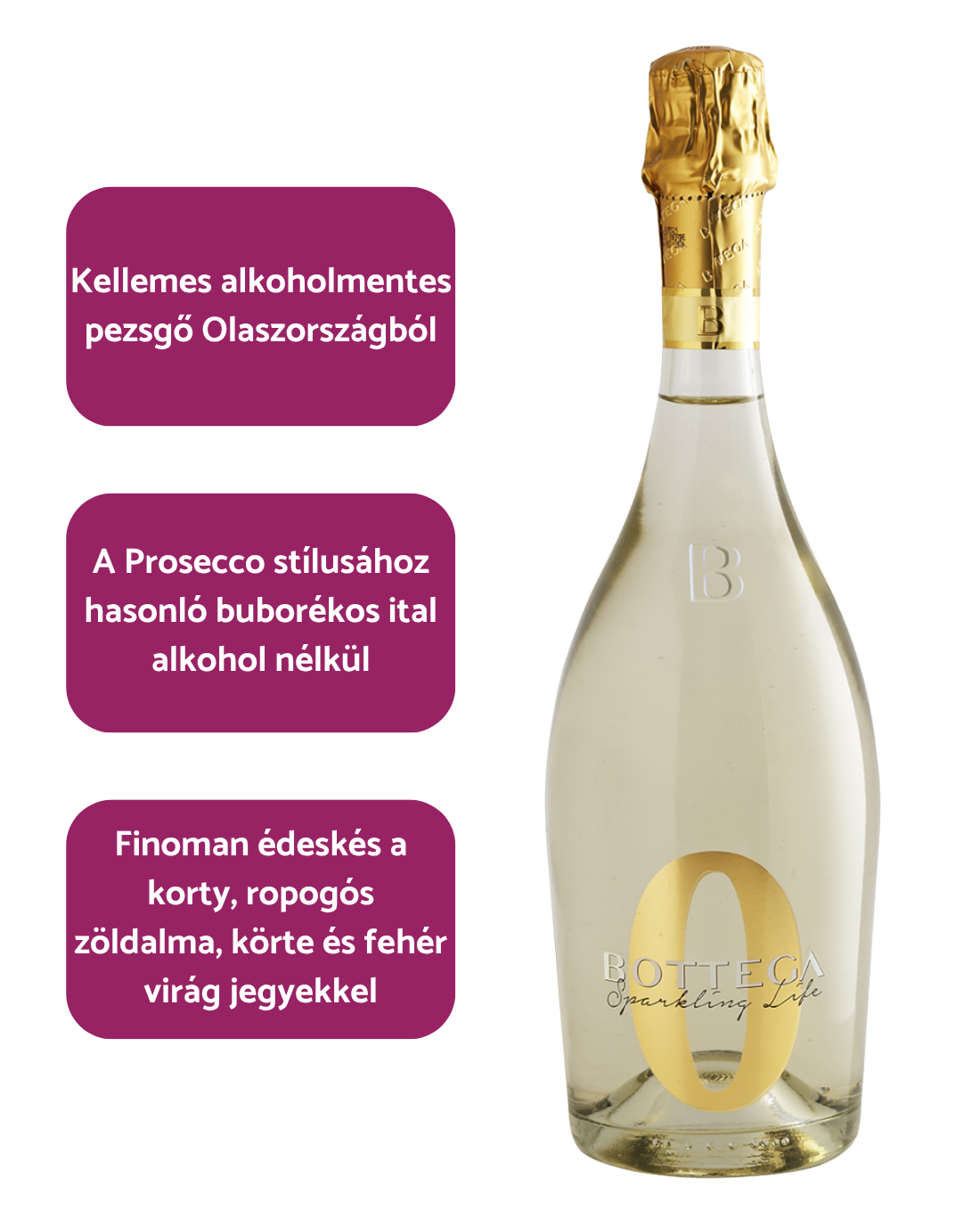 Bottega - 0 Zero Alkoholmentes Pezsgő
