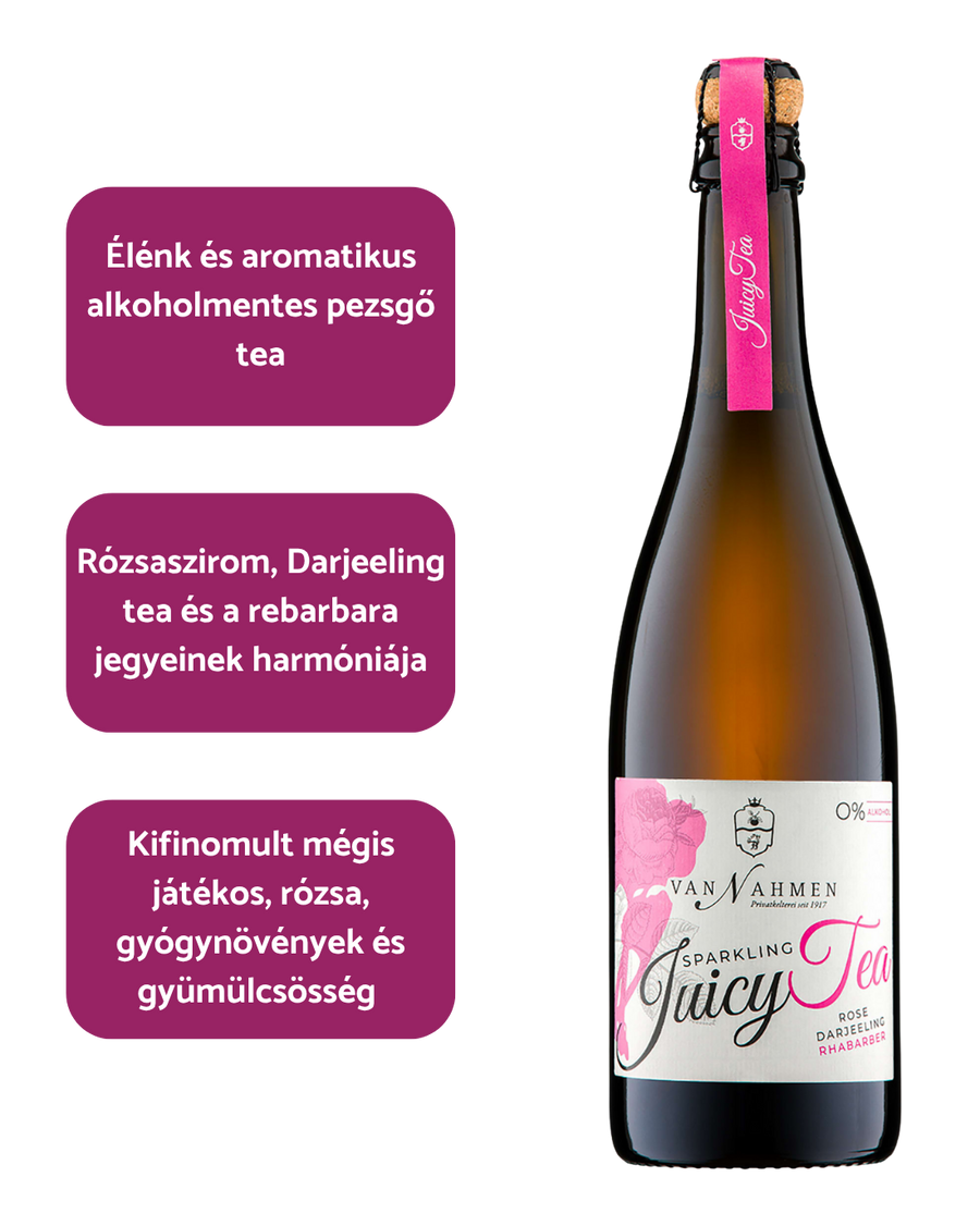 Van Nahmen – Non-Alcoholic Sparkling Juicy Tea Rose-Darjeeling-Rhubarb (BIO)